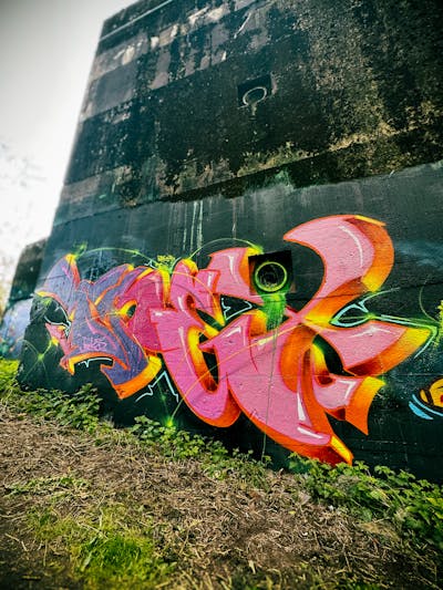 Coralle and Colorful Stylewriting by TREKS. This Graffiti is located in Bremen, Germany and was created in 2024. This Graffiti can be described as Stylewriting, Atmosphere and Abandoned.