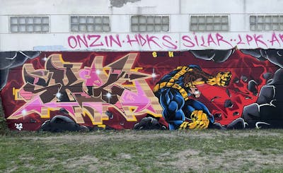 Colorful Stylewriting by Heny and Skill. This Graffiti is located in Mechelen, Belgium and was created in 2022. This Graffiti can be described as Stylewriting and Characters.
