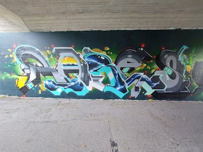 Colorful Stylewriting by Rare. This Graffiti is located in Vantaa, Finland and was created in 2021. This Graffiti can be described as Stylewriting and Wall of Fame.