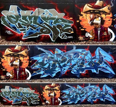 Colorful Stylewriting by amir, argh and split. This Graffiti is located in Berlin, Germany and was created in 2020. This Graffiti can be described as Stylewriting, Characters and Wall of Fame.