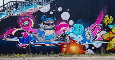 Colorful Stylewriting by Diro, dwscrew, ink and hellboys. This Graffiti is located in Halle/Saale, Germany and was created in 2021. This Graffiti can be described as Stylewriting, Characters and Wall of Fame.