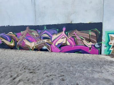 Violet and Beige Stylewriting by OZAI. This Graffiti is located in Australia and was created in 2022.