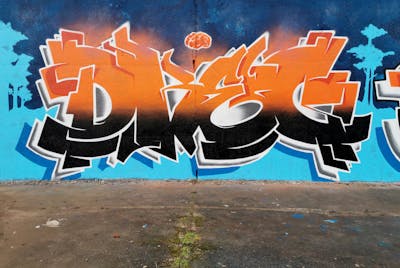 Orange and Colorful and Black Stylewriting by Dkeg. This Graffiti is located in Leeds, United Kingdom and was created in 2023.