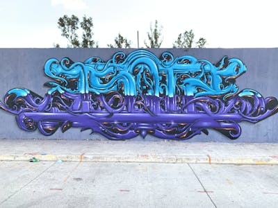 Light Blue and Violet Stylewriting by Asoter, LTS, Kog and odv. This Graffiti is located in Los Ángeles, United States and was created in 2022.