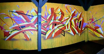 Red and Yellow Stylewriting by EmzG. This Graffiti is located in Switzerland and was created in 2022. This Graffiti can be described as Stylewriting and 3D.