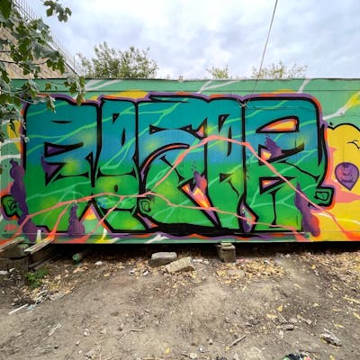 Colorful Stylewriting by Moosem135. This Graffiti is located in Baku, Azerbaijan and was created in 2022.