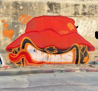Red Characters by Mons. This Graffiti is located in Bangkok, Thailand and was created in 2022. This Graffiti can be described as Characters and Stylewriting.