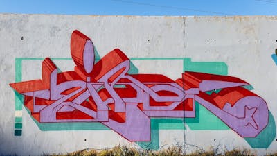 Red and Coralle and Cyan Stylewriting by Zire. This Graffiti is located in Raanana, Israel and was created in 2023.