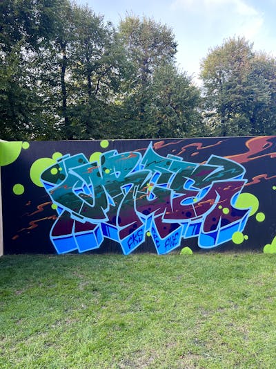 Colorful and Light Blue Stylewriting by Urge. This Graffiti is located in Essex, United Kingdom and was created in 2023.