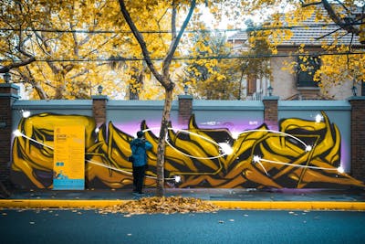 Yellow Digital Works by Billy. This Graffiti is located in Yangon, Myanmar and was created in 2023.