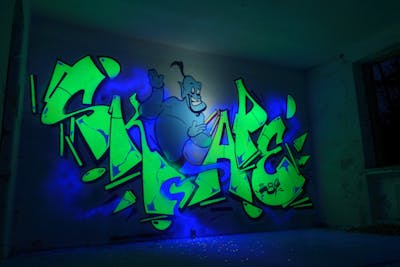 Light Green and Blue Stylewriting by S.KAPE289 and Skape289. This Graffiti is located in Germany and was created in 2020. This Graffiti can be described as Stylewriting and Characters.