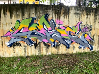 Colorful Stylewriting by Sogie. This Graffiti is located in Batam, Indonesia and was created in 2022. This Graffiti can be described as Stylewriting and Street Bombing.