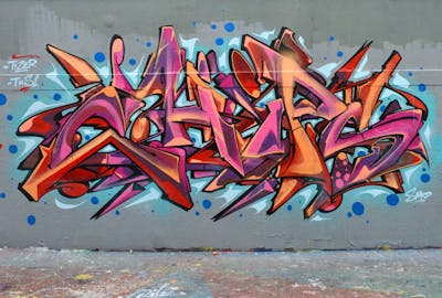 Coralle and Red and Light Blue Stylewriting by Chips and CDSK. This Graffiti is located in London, United Kingdom and was created in 2023. This Graffiti can be described as Stylewriting and Wall of Fame.