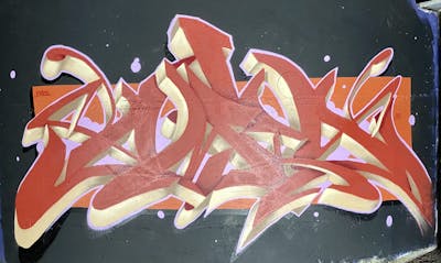 Red and Beige Stylewriting by EmzG. This Graffiti is located in Zug, Switzerland and was created in 2022.
