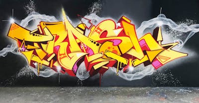 Yellow and Grey and Red Stylewriting by Mister Clay and Trash. This Graffiti is located in Italy and was created in 2018.