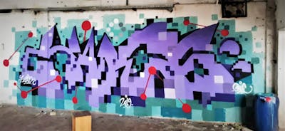 Violet and Cyan Stylewriting by Hades. This Graffiti is located in Sarajevo, Bosnia and Herzegovina and was created in 2019. This Graffiti can be described as Stylewriting and Abandoned.