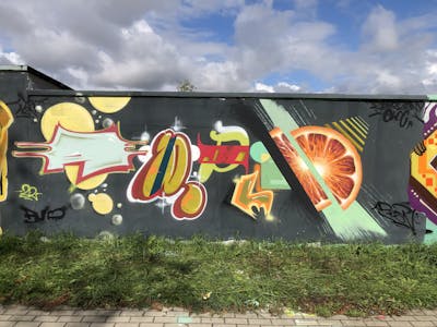 Colorful Stylewriting by WZN, Resn and FYO. This Graffiti is located in Poland and was created in 2022. This Graffiti can be described as Stylewriting and Wall of Fame.
