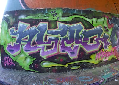 Colorful Stylewriting by Asco. This Graffiti is located in Amsterdam, Netherlands and was created in 2021. This Graffiti can be described as Stylewriting and Wall of Fame.