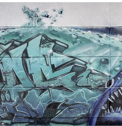 Cyan Stylewriting by Gaps. This Graffiti is located in Leipzig, Germany and was created in 2020.