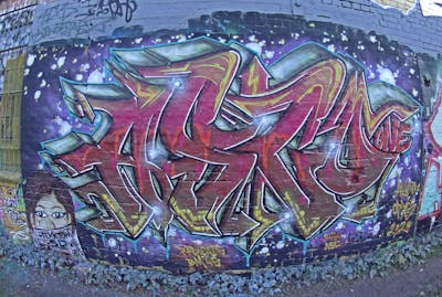 Colorful Stylewriting by Asco and Opys. This Graffiti is located in Leipzig, Germany and was created in 2020. This Graffiti can be described as Stylewriting, Characters and Wall of Fame.