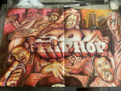 Orange and Red and Brown Blackbook by XQIZIT. This Graffiti is located in Jamaica Queens NY, United States and was created in 2023. This Graffiti can be described as Blackbook.