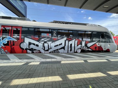 Red and Grey and Black Stylewriting by bros, rizok and R120K. This Graffiti is located in Leipzig, Germany and was created in 2021.