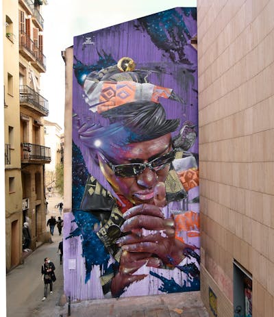 Colorful Characters by Conse. This Graffiti is located in Barcelona, Spain and was created in 2021. This Graffiti can be described as Characters, Streetart and Murals.