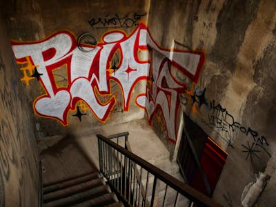 Red and White Stylewriting by Riots. This Graffiti is located in Malta and was created in 2011. This Graffiti can be described as Stylewriting and Abandoned.