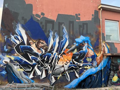Colorful and Blue Stylewriting by Sowet. This Graffiti is located in Florence, Italy and was created in 2022. This Graffiti can be described as Stylewriting and Characters.