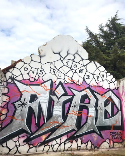 Chrome and Colorful Stylewriting by Fire. This Graffiti is located in Lisboa, Portugal and was created in 2020. This Graffiti can be described as Stylewriting and Abandoned.