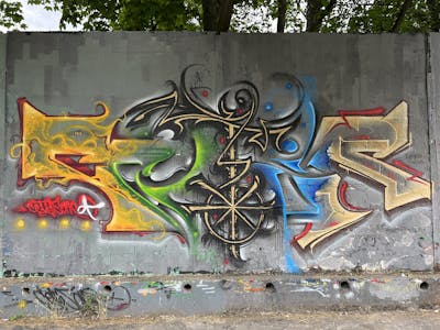 Colorful Stylewriting by CETYS.AGF. This Graffiti is located in Nitra, Slovakia and was created in 2023.