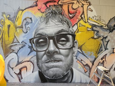 Grey and Colorful Stylewriting by Mister Oreo. This Graffiti is located in bochum, Germany and was created in 2023. This Graffiti can be described as Stylewriting, Characters, Wall of Fame and Streetart.