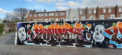 Colorful Stylewriting by Maner. This Graffiti is located in Amsterdam, Netherlands and was created in 2021. This Graffiti can be described as Stylewriting and Characters.