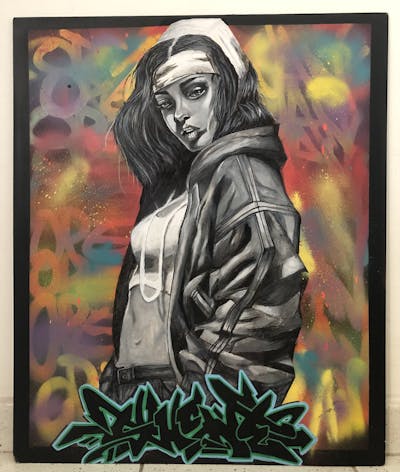 Colorful and Grey Canvas by Shone2laba. This Graffiti is located in France and was created in 2024. This Graffiti can be described as Canvas.