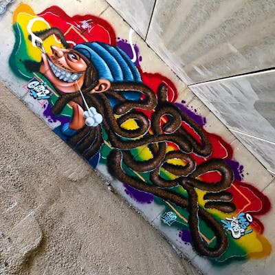 Colorful Stylewriting by Ceser87 and ceser. This Graffiti is located in Gran Canaria, Spain and was created in 2019. This Graffiti can be described as Stylewriting, Characters, 3D and Abandoned.
