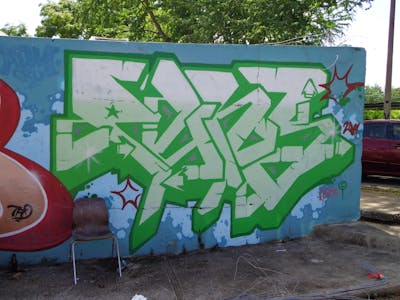 Light Green and Light Blue Stylewriting by Pun18. This Graffiti is located in San Juan, Puerto Rico and was created in 2009. This Graffiti can be described as Stylewriting and Wall of Fame.