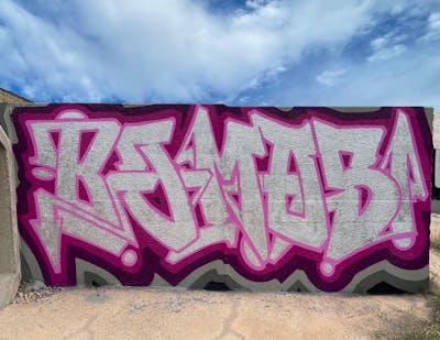 Chrome and Violet and Grey Stylewriting by Bamos. This Graffiti is located in Valencia, Spain and was created in 2022. This Graffiti can be described as Stylewriting and Abandoned.