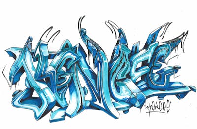 Light Blue and Blue Blackbook by kenGee and Mind21. This Graffiti is located in Mainz, Germany and was created in 2023.
