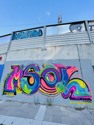 Colorful Stylewriting by MSOL. This Graffiti is located in Istanbul, Turkey and was created in 2022. This Graffiti can be described as Stylewriting and Wall of Fame.