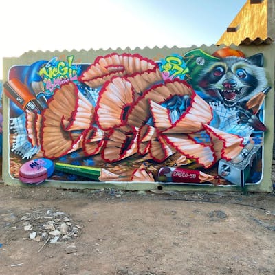 Colorful Stylewriting by Ceser87 and ceser. This Graffiti is located in Gran Canaria, Spain and was created in 2020. This Graffiti can be described as Stylewriting, 3D, Characters and Special.