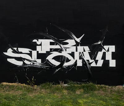Black and White Stylewriting by Sirom and TMF. This Graffiti is located in Germany and was created in 2024.