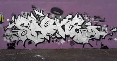 Chrome and Black Stylewriting by SAONE and SAO2971. This Graffiti is located in Jersey and was created in 2021.