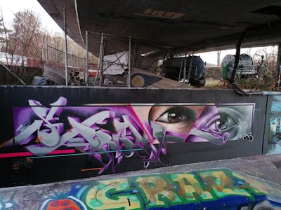 Violet and Colorful Stylewriting by Stawk, Someone and Atelier wandART. This Graffiti is located in Basel, Switzerland and was created in 2022. This Graffiti can be described as Stylewriting, Characters and Wall of Fame.
