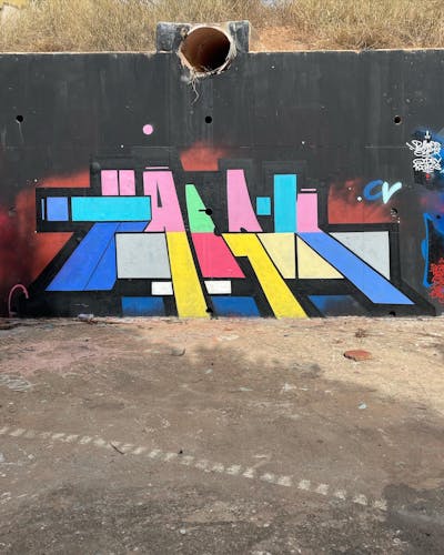 Colorful and Black Stylewriting by haeck. This Graffiti is located in Valencia, Spain and was created in 2022.