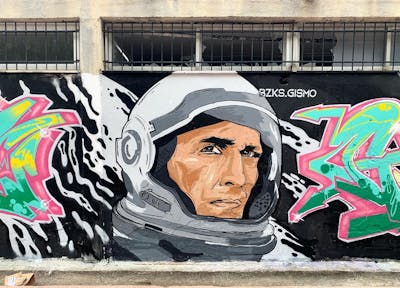 Brown and Grey and Black Characters by bzks. This Graffiti is located in xanthi, Greece and was created in 2023.