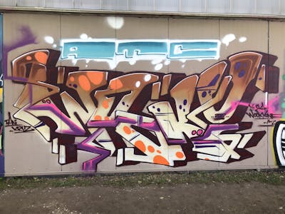 Beige and Brown Stylewriting by WOOKY. This Graffiti is located in Nürnberg, Germany and was created in 2022. This Graffiti can be described as Stylewriting and Wall of Fame.