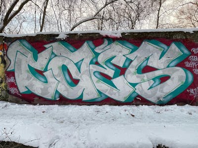 White and Cyan Stylewriting by Kog and CAES. This Graffiti is located in United States and was created in 2022.