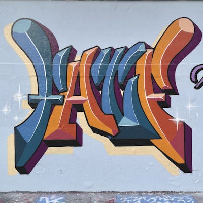Light Blue and Orange Stylewriting by Fate.01. This Graffiti is located in London, United Kingdom and was created in 2022.
