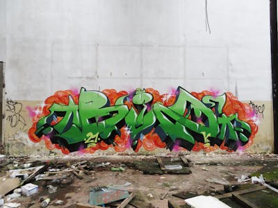 Light Green and Colorful Stylewriting by BIZ. This Graffiti is located in Slovakia and was created in 2021. This Graffiti can be described as Stylewriting and Abandoned.