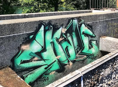 Light Green Stylewriting by SKOPE. This Graffiti is located in Solothurn, Switzerland and was created in 2021.